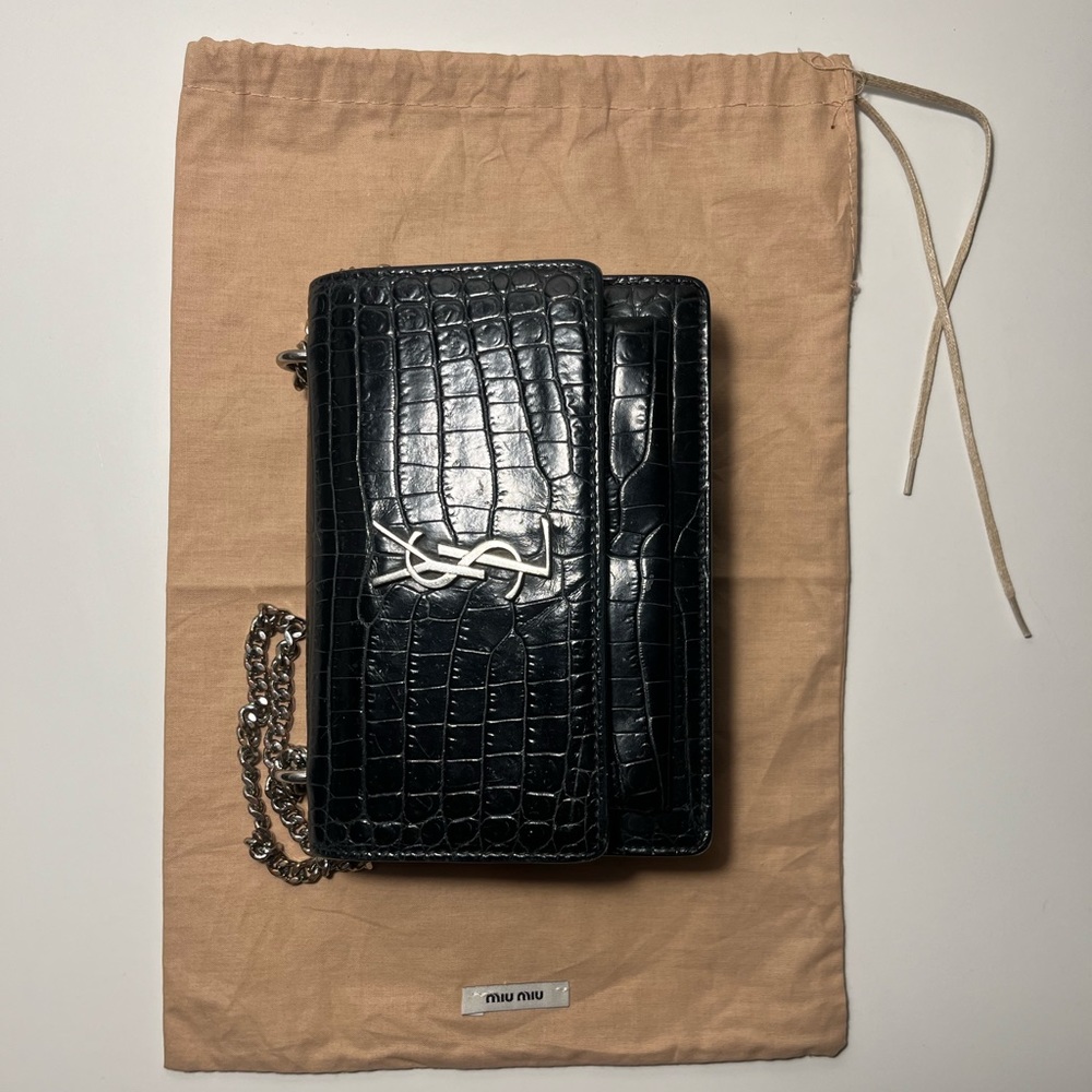 Miu Miu Drawstring Authentic Wallet On Chain Woc … - image 3